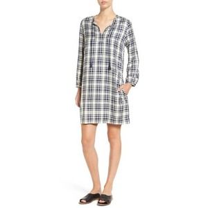 Madewell Plaid Shift Tassel Casual Dress F5385